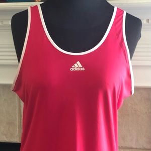 Adidas Women’s Sleeveless Shirt Red And White Size XL =A